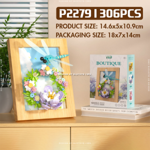 YKO Block Eternal Flower Photo Frame Flowers Bouquet Gift Decoration Building Brick Toy Boy Girl Bunga 永生花相框积木