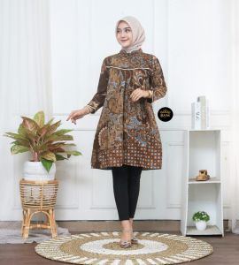 Batik Wanita - Atasan Baju Batik Tunik - Baju kerja Batik Wanita - Tunik Batik - Batik Wanita Modern - Baju Batik Seragam Kantor - batik Tunik Wanita Jumbo - Kemeja Batik Wanita - Baju Batik Wanita Modern Mewah Premium - Batik Butik