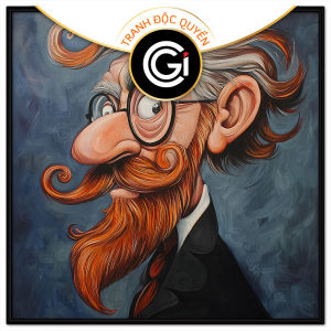 Tranh biếm họa chân dung chất liệu sơn dầu.Tranh treo tườngdán tường trang trí nội thất.CGI-1279