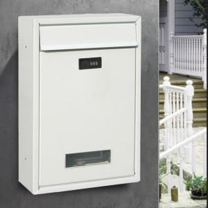 Wall Mount Mailbox Post Box Waterproof Vintage Stainless Steel Lockable Secure Mail Letter Post Box