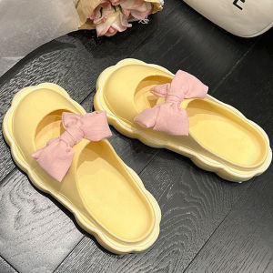 (พร้อมส่ง) รองเท้าแฟชั่นเกาหลี โบว์หวาน รองเท้าสวม รองเท้าแตะ รองเท้าแตะสวมเกาหลี รองเท้าแฟชั่นผู้หญิง