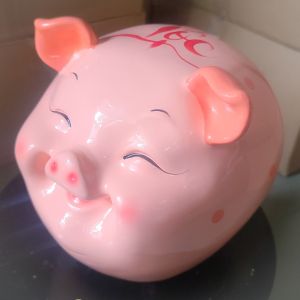 Heo đất màu hồng chấm bi dễ thương size vừa 25cm