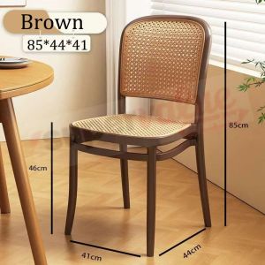 Homelife Rattan Chair Furniture Dining Chairs Plastic Chair Thickened Backrest Restaurant Dining Chairs