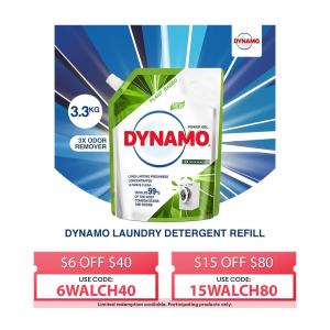 Dynamo Laundry Liquid Detergent Refill Pack 3.3KG - 3X Odor Remover