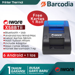 PRINTER KASIR BLUETOOTH 58MM - PRINTER THERMAL X58BT (USB+BLUETOOTH) PRINTER BLUETOOTH STRUK KASIR