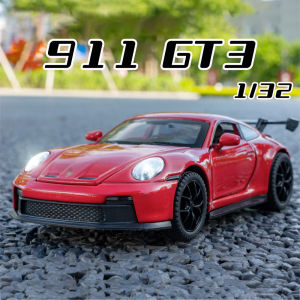 1:32 Scale Porsche 911 GT3 Alloy Car Model Diecast Car Sound Light Car Lovers Collection Kids Birthday Gift Metal Boys Toys