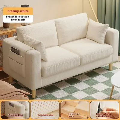 Sofa Small Living Room Recliner Sofa Simple Fabric Sofa Breathable 2 Seater Sofa Detachable Bathroom Design