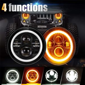 【Thriving】 1Pcs 7 Inch 150W Jeep Headlight Motorcycle Headlight DRL Angel Eyes LED Headlights For Truck Jeep Wrangler JK TJ Hummer