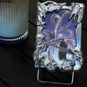 [COD] MENGYUR Original Design Electroplate Plasitic Frame Kpop Idol Photocard Holder Creative 3 Inch Photo Card Holder Photo Sleeve