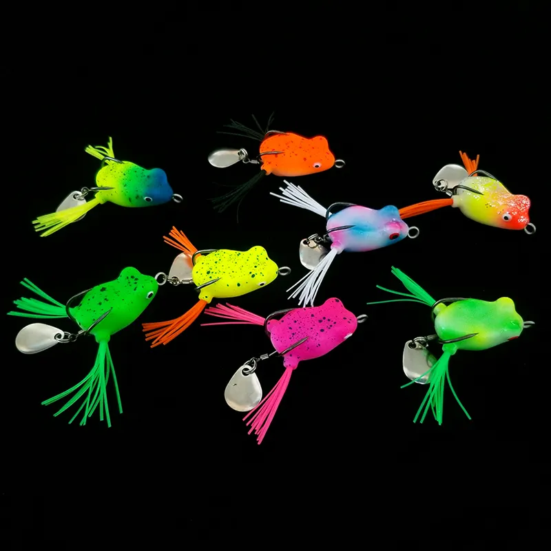 1Pcs 3cm/4.2g Mini Soft Frog Soft Plastic Frog Floating Bait 3D Eyes Soft  Frog Lure Fishing Lure With Sequins Top Water