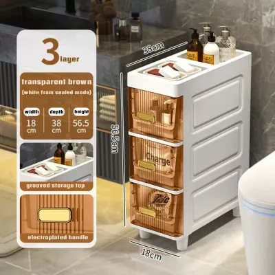Bathroom Narrow Slit Storage Cabinet Slim Toilet Storage Organizer Space Saving Home Organizer Drawer Slim Storage