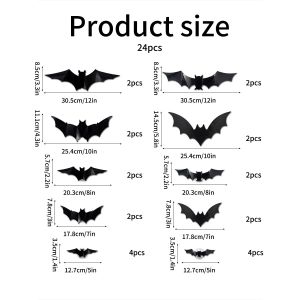 FFBH Halloween LED Night Light Garage Party Window Room Wall DecorationGlowing 3D Bat Wall Stickers Z5Q1T