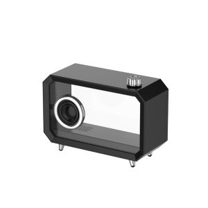 DIY Transparent Bluetooth Speaker RGB Colorful Lighting Computer Subwoofer Desktop Audio with High Volume Display BT AUX Play