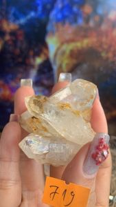 Cụm tinh thể đá Thạch Anh Lemurian còn đất pha lê tán sắt ngũ sắc vũ trụ cực mạnh 719