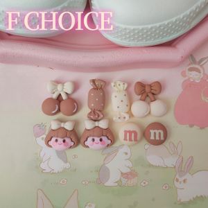 8pcs Pink Cute Girl Cartoon croc jibz Charm Button Shoes Charm-croc /jibz /Button croc /Charm/DIY Sandals [cchoice]