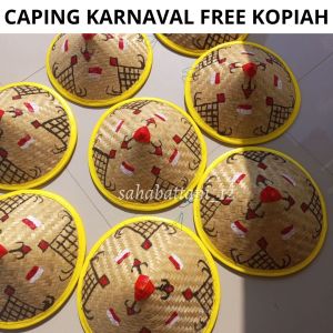Caping lukis karnaval anak / topi caping kemerdekaan