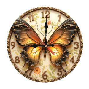 Quiet Movement Contemporary Wall Clock Acrylic Vibrant Print Analog Clock For Stylish Bedroom Living Room Interior