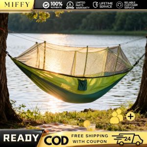 MIFFY Camping Hammock Travelling Hammock with Mosquito Net BUY 1 TAKE 1 Bearing 300kg Outdoor Heavy Duty Double Outdoor Portable Hammock