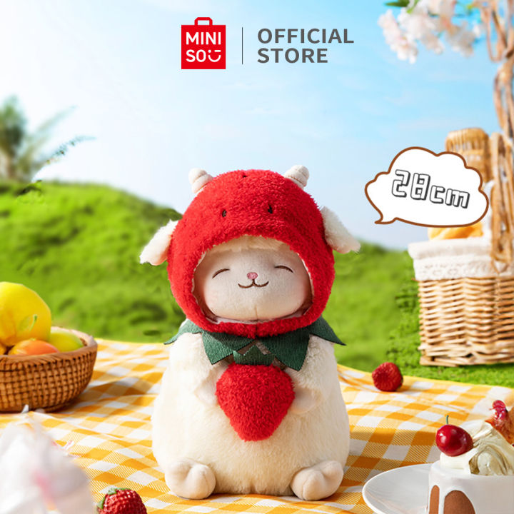 MINISO Mainan Boneka Domba Boneka Mewah Hewan Anak-anak Lucu Lembut Cute Plush Toy 28cm