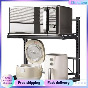 [Chinatera Flagship Store]2/3 Tier Expandable Microwave Rack Height Adjustable Microwave Storage Stand Over Microwave Shelf for Kitchen Countertop