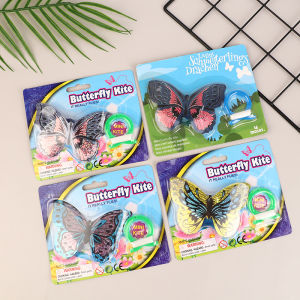QUANSEN Colorful Cartoon Butterfly Pocket Kite Outdoor Fun Kite Flying Easy Flyer Kite Parent-child Interactive Toy For Kids