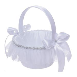 Portable Handheld Bridal Flower Basket Durable Fabric Design For Flower Girls And Wedding Decorations
