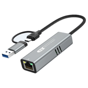 USB 5G Gigabit Ethernet Adapter with USB3.0 and Type C Port for Fast and Stable Internet Connection