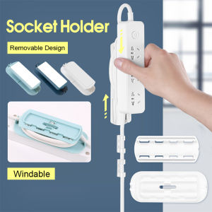 Power Extension Socket Holder Hook Hanger Socket Extension Sticker Wall Mounted Socket Power Strip Cable Holder Fixator Punch-Free Organizer Panel Holder