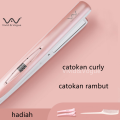 VIVID&VOGUE Catokan Rambut Alat Pengeriting Alat Catok 2 in 1 Tidak merusak rambut. 