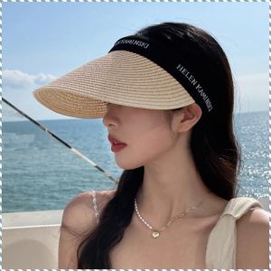 หมวกกันแดด ป้องกันแสงแดด หมวกผู้หญิง ม่านบังแดดน้ำหนักเบา ประณีตและแข็ง ชายหาด แบบจําลอง บล็อกเกอร์แฟชั่น