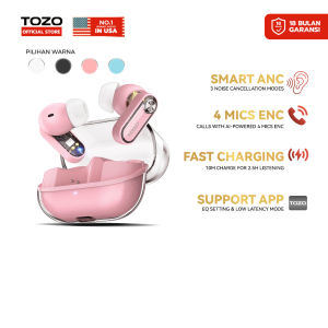 TWS Bluetooth 5.4 TOZO AEROSOUND 3 Untuk Android iPhone Earphone Earbuds Wireless ANC Baterai 35 Jam