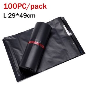 100Pcs Black Self Adhesive Courier Pouch Plain Express Shipping Bag Waterproof Parcel Pouch