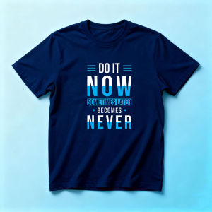 Clean Gradient Letter Casual T Shirt Men Do It Now Inspirational Phrase Hip Hop Street Outdoor Basic Tee