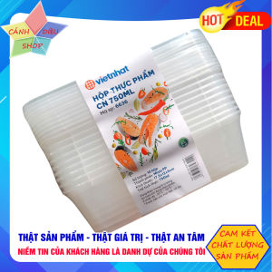 Lốc gồm 10 cái Hộp thực phẩm CN Việt Nhật Plastic Dung tích 500ml/750ml/1000ml (6635-6636-6637)