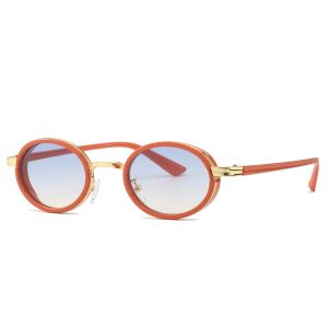 XINSU38 UV Protection Retro Oval Sunglasses Trend Vintage Small Frame Sunglasses Fashion Gradient Elliptical Eyewear