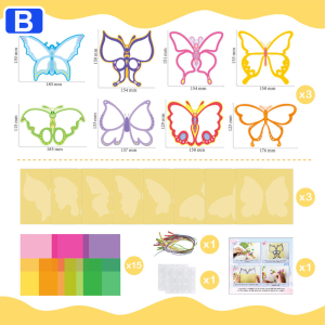 Children Paper Suncatcher DIY Craft Set Educational Window Ornament for Classroom Party Holiday Gift