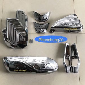 COMBO ỐP PHỤ KIỆN TRANG TRÍ DÙNG CHO ĐỜI XE LEAD 2022 2023 2024 CROM ( 6 MÓN : CHE PÔ BẦU E KÉT NƯỚC DÈ TRƯỚC DÈ SAU GÁC CHÂN SAU)