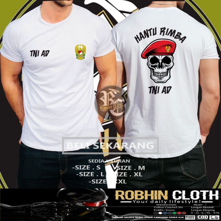 Kaos Baju TNI AD Hantu Rimba Vector DB Kaos Distro | Lazada Indonesia