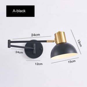 Simplicity E27 LED wall lamp Electroplating hardware Rotatable sconces light indoor home bedside bedroom living room decoration