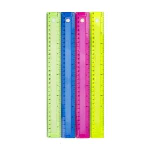 4 cái 12inch thước kẻ thẳng rõ ràng Cai Trị Toán Học thước đo công cụ đo inch cm chia độ kép Toán Học thước kẻ vẽ