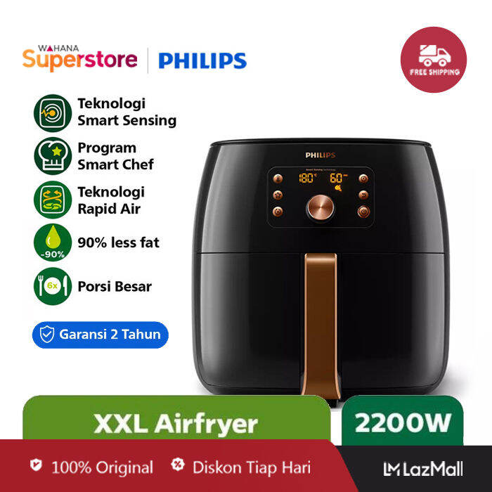 Philips Premium Airfryer XXL - HD9860/90 Hitam | Lazada Indonesia