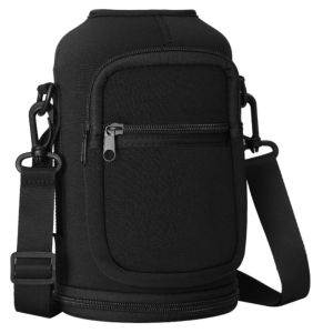 MUSASI with Adjustable Shoulder Strap Water Bottle Bag Large Capacity Portable Insulated cup crossbody bag High Quality Durable Thermal Vacuum Mug Cup Sleeve for 64/128OZ Space Cup