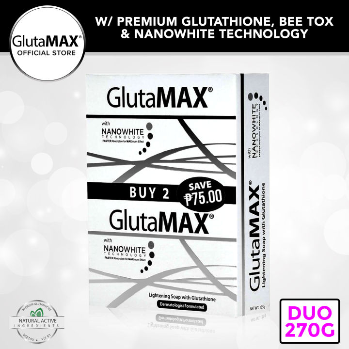 glutamax lightening soap with glutathione 75g product info and reviews GlutaMAX Lightening Soap with Glutathione (Duo Pack) 270g