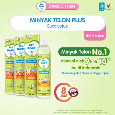 MY BABY Minyak Telon Plus [150 mL / 3 pcs] - Minyak Anti Nyamuk 8 Jam - Exp: 06.2027