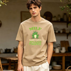 Wildlife Lover Street T Shirt Men Cute Cartoon Frog Man I Love Frogs Funny Pun Meme Graphic Everyday Casual Short Sleeve Tee