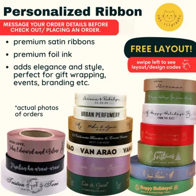 Personalized Premium Satin Ribbons for Weddings Birthdays Events Souvenirs and Brand Packaging