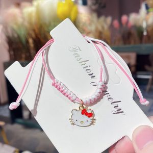 Gadis Murid Yang Lucu Menenun Gelang Tangan Kartun Sanrio Adjustable Gelang Manik-manik