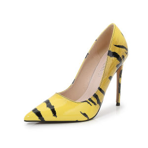 YUCHEN New Arrived 4.72 inches  Heels for Women With Pumps Ladies Stiletto Pointed Toe  Zebra pattern All-match Nightclub Model High Heeled Shoes Size 35- 46
