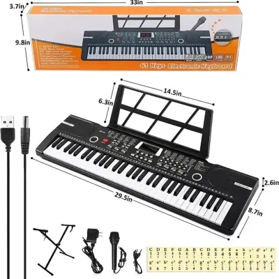 61 Key Electric Piano Keyboard Sets for Beginners and Kids with Microphone Headphone