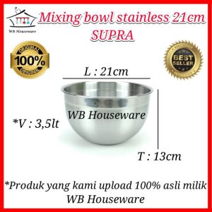 mangkok praktis stainless / wadah adonan saji / mixing bowl SUPRA